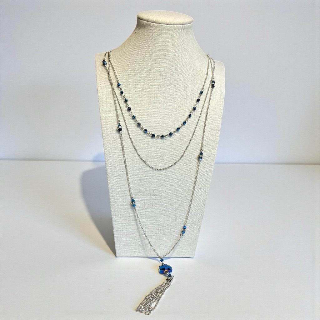 5 For 20 Charming Charlie Silver Tone Glass Beaded Tassel Necklace Cc 5$